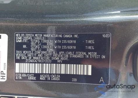 2024 Lexus Nx 250 from USA, damaged, VIN 2T2ADCAZ1RC012020